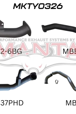 Affordable Manta Performance 3in Turbo Back with Hotdog (Landcruiser HZJ105 90-00)