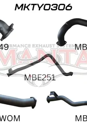 Shop Now Manta Performance 3in Turbo Back without Muffler (Landcruiser HDJ79 90+)