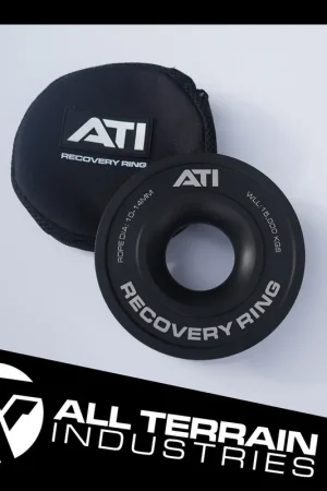 High Quality All Terrain Industries ATI 15,000kg Alloy Recovery Ring - Black