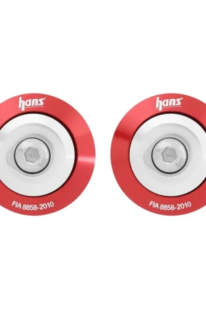 Grab Now Stilo HANS Post Collar Anchor- Red The anchor features an aluminum base and an anodized finish that adds a professional look to your racing gear.