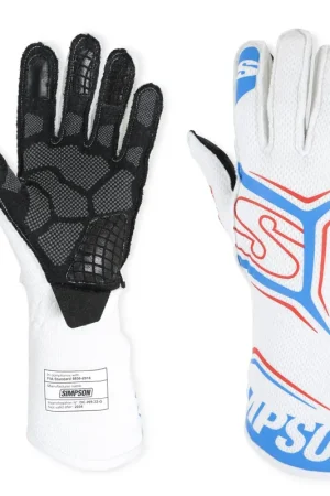 Direct From Manufacturer Simpson Racing Magnata Racing Gloves White/Blue Medium