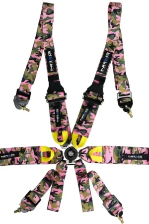 NRG NRG FIA 6pt 2in. Shoulder Belt for HANS Device/ Rotary Cam Lock Buckle/ 3in. Waist Belt - Pink Camo Best Choice
