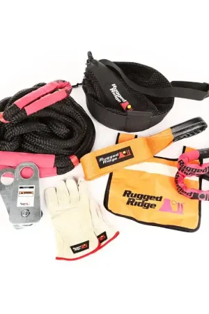 Rugged Ridge Premium Recovery Kit with Mesh Bag Worldwide Shipping
