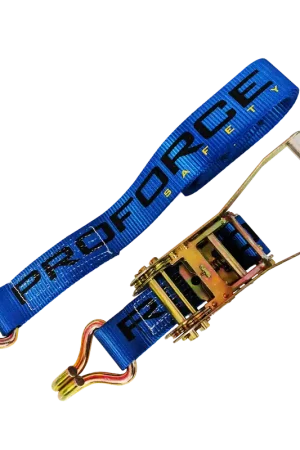 Budget Proflow Proforce Tie-Downs Straps Ratcheting 2in x 6 ft Short Handle Blue