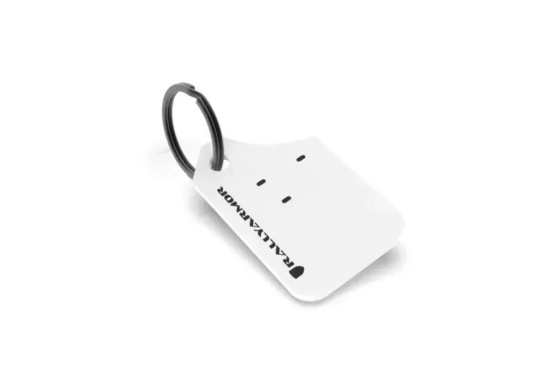 Save Now Rally Armor Rally Armor Mini UR Mud Flap Keychain - White w/ Black Logo