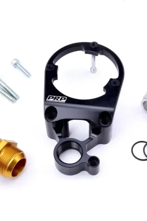 Place Order Platinum Racing Products RB Twin Cam Pro CAS Bracket With Optional -20AN Head Drain Fittings Black / Yes I would like -20AN head drain fittings / Black