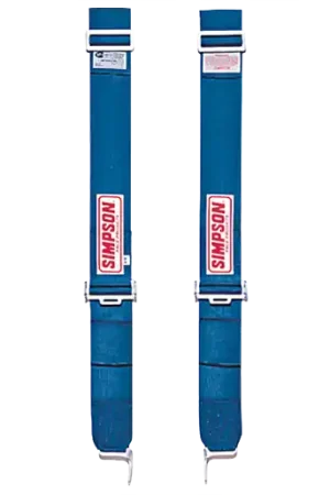 Warranty Included Simpson Racing Shoulder Harnesses - Latch & Link -Shoulder Belt" - Bolt in/Wrap Around - Blue